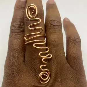 Liquid Copper Adjustable Ring - Unique Spiral Design Jewelry Accessory for Personal Style