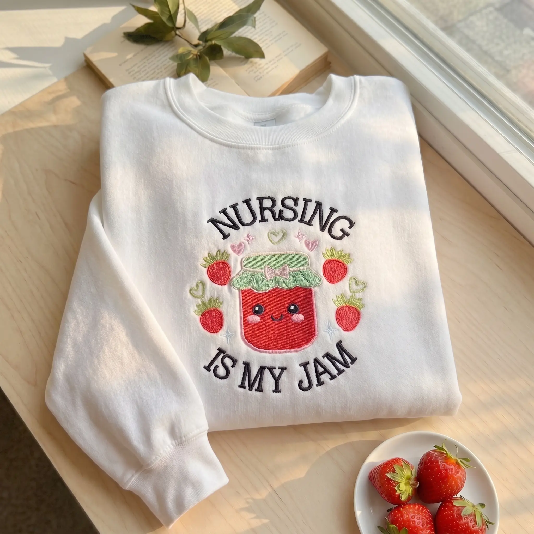 Nurse Embroidered Sweatshirt, Hoodie | Nursing Is My Jam Top | Cute RN Crewneck | Nurse Graduation Gift