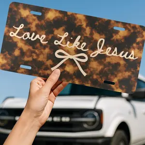 Love Like Jesus Tortoise Shell Christian License Plate, Girly Car Accessory