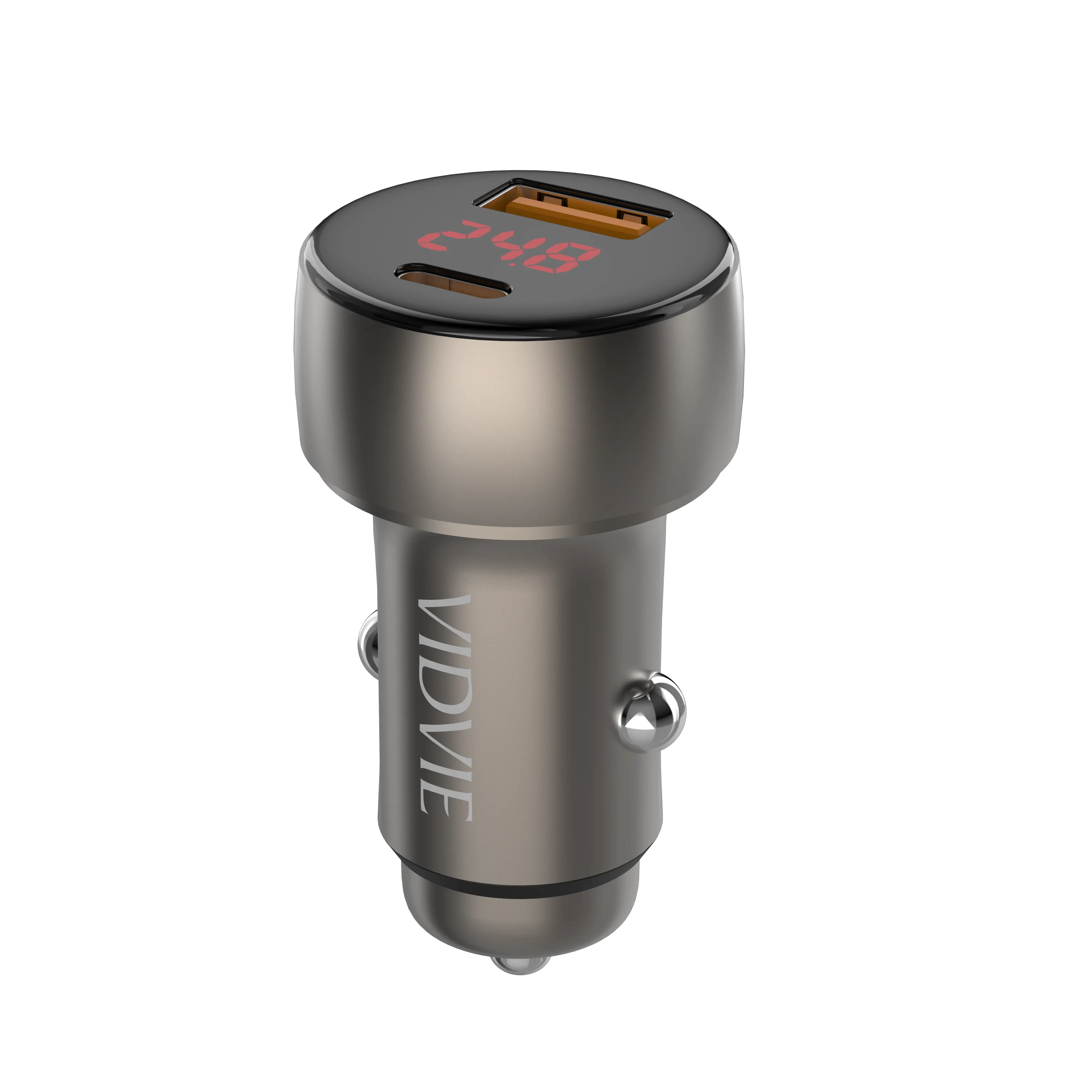 48W Fast Car Charger with 48W Output, Fast Charging, CC547, Dual Ports, Voltage Display, On-the-Go Car Electronics USB Charger, Voltage Monitor