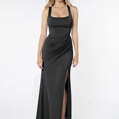 Stretch Satin Vs Metallic Satin Bridesmaid Dress - TikTok Shop