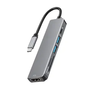 USB C Hub to 4K HDMI-Compatible USB 3.0 2.0 Type C PD Charging Dock for MacBook iPad Samsung S10 Dex TV Mouse Keyboard U Disk usb plug card reader port adapter usb-a