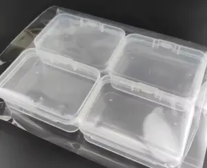 4pcs Plastic Transparent Storage Container Box For Collecting Small Items, Beads, Jewelry, Cards, Stickers And Other Craft