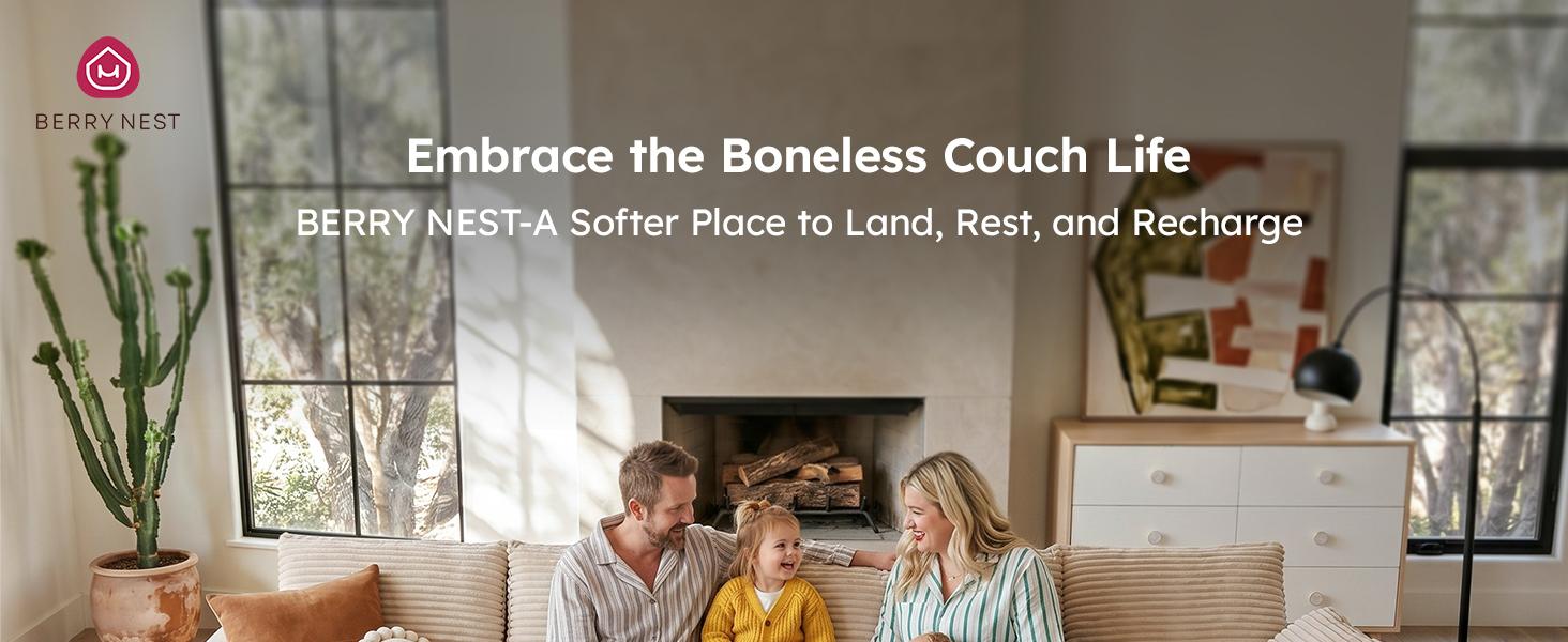 Beige 107in U-Shaped Modular Sectional Couch - 3-Seater Boneless Floor Sofa, The Cloud Couch, Cloud Sectional, Deep Seat Corduroy Sofas Living Room, Hidden Storage, Movable Ottomans, High Back Support, No Assembly, 2-Pack Ship, Curved Indoor Furniture