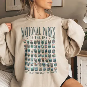 National Parks Unisex T-Shirt, Pullover Sweatshirt Hoodie Gift for Her Full Size Full Color