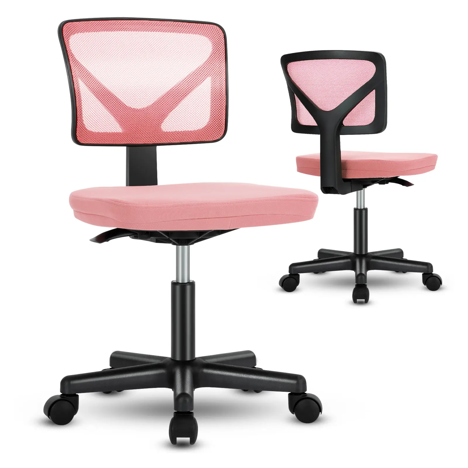 SweetFurniture Desk Chair, Armless Office Chair, Computer,Small Home Office Chairs Low-Back Mesh Task Swivel Rolling Chair No Arms