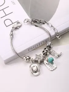 1PC Fashion Vintage Western Cowboy Bracelet for Women High Boot Cactus Shield Hat Bracelet Women Jewelry