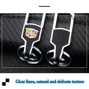 Cadillac Keychain with Logo, Anti-Drop Scratch-Resistant Shell, Soft Gel Interior Protection, Full Coverage for All Models, Luxurious Design