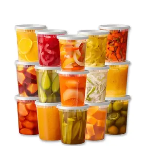 TikTok Viral 24-Pack 32 oz Soup Cup Bundle – Leak-Proof  Containers compartment condiment lid meal on-the-go sauce to-go salad food storage container Kitchen Lunch Box