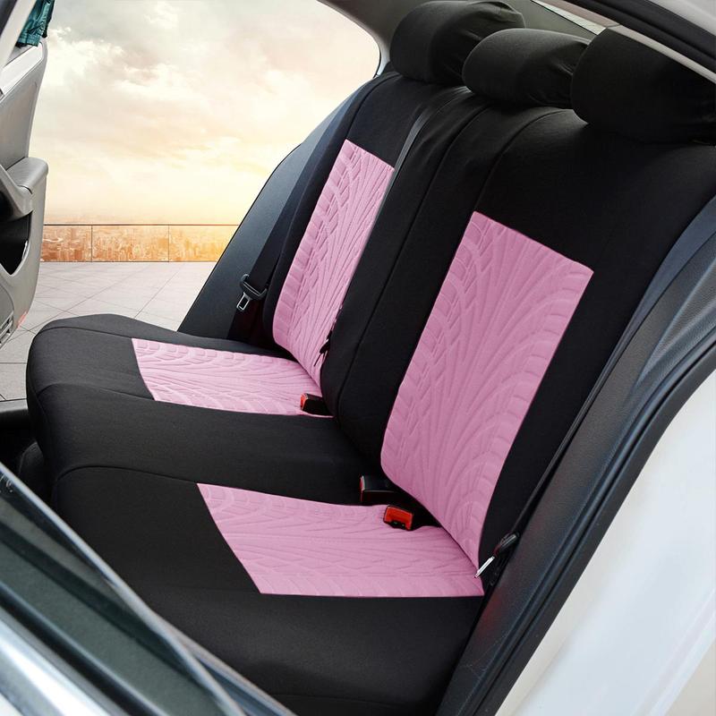 5-Seater Cute Car Seat Covers Universal, Fabric Stylish Car Seat Protectors for Front & Rear Seats, Airbag Compatible, Fits Most Cars SUVs & More, Car Interior Accessories