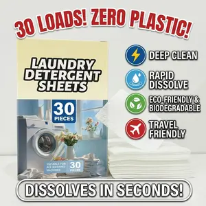 Save the Earth With This Zero Waste Eco-Detergent Laundry Sheets, Laundry Detergent Sheets - 30 Count, Fresh Linen Scent, Eco-Friendly & Hypoallergenic