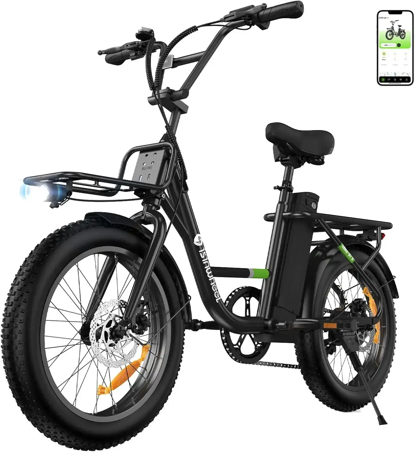 Unisex Electric Cargo Bike for Adults, Step-Through Frame for Trail Commute, 1500W Peak Motor, 48V 20Ah Battery with 80 mi Range, 20x4.0-in Fat Tires, E-Biking