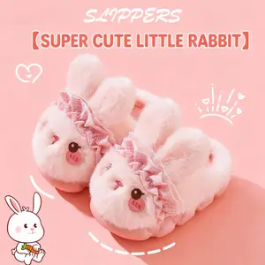 Girls Plush Winter Slippers, Closed-Back Cozy House Shoes with Non-Slip Sole, Warm Fleece Lined Indoor Shoes with Thick Soft Sole for Toddler & Little Kids