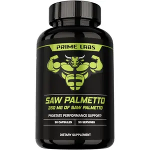 Prime Labs Saw Palmetto Extract 20:1 with BioPerine | Men’s Prostate & Urinary Support + Hair Wellness Support | 350mg Per Serving | 90 Capsules