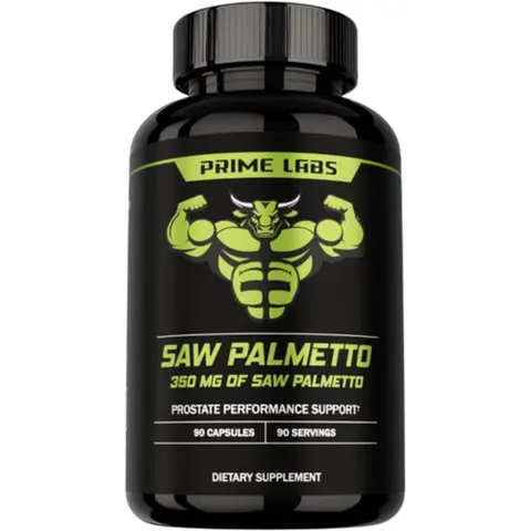 Prime Labs Saw Palmetto Extract 20:1 with BioPerine | Men’s Prostate & Urinary Support + Hair Wellness Support | 350mg Per Serving | 90 Capsules