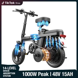 Folding Electric Bike - 500W Motor, 48V 15Ah Battery, 14-Level Shock Absorption, 45Km Range, Dual Disc Brakes, UL2849 Certified | Sports & Outdoor Folding Bike