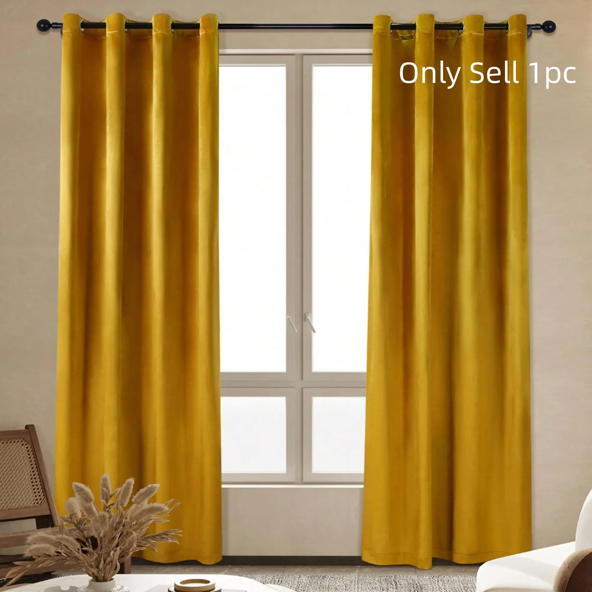 Light Luxury Holland Velvet Blackout Curtains , 1 Panel Set, with Premium Velvet Smooth Texture, an Excellent Light-Blocking Product, Window Curtain