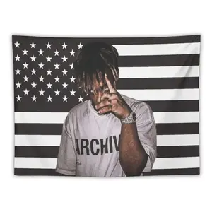 1PC Juice Music WRLD Rapper Inspired Music Flag - Wall Decoration For Bedroom, Living Room, And Dormitory Of Teenage Boys, Men's Cave Tapestry