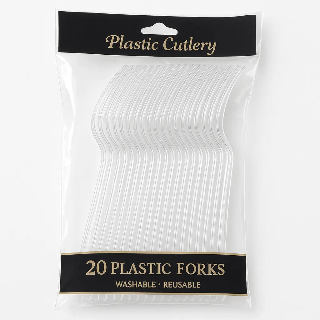 Clear Plastic Forks - Pack of 20 - 7.5 in.