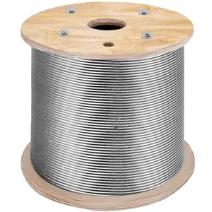 Stainless Steel Cable 3/16 Inch By 1000 Feet, T316 Marine Grade Braided Aircraft Wire Rope, 1x19 Construction For Deck Railing And Fence, Balusters, Porch Posts, String Lights, Hanging Decor, DIY Projects