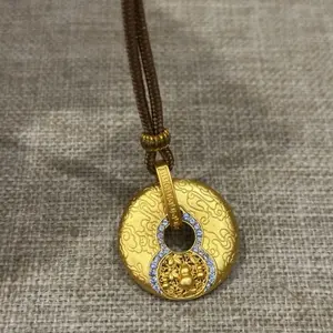 2439 Original Lucky Gourd Safety Buckle Necklace, Traditional Craft, Wealth-attracting Gourd