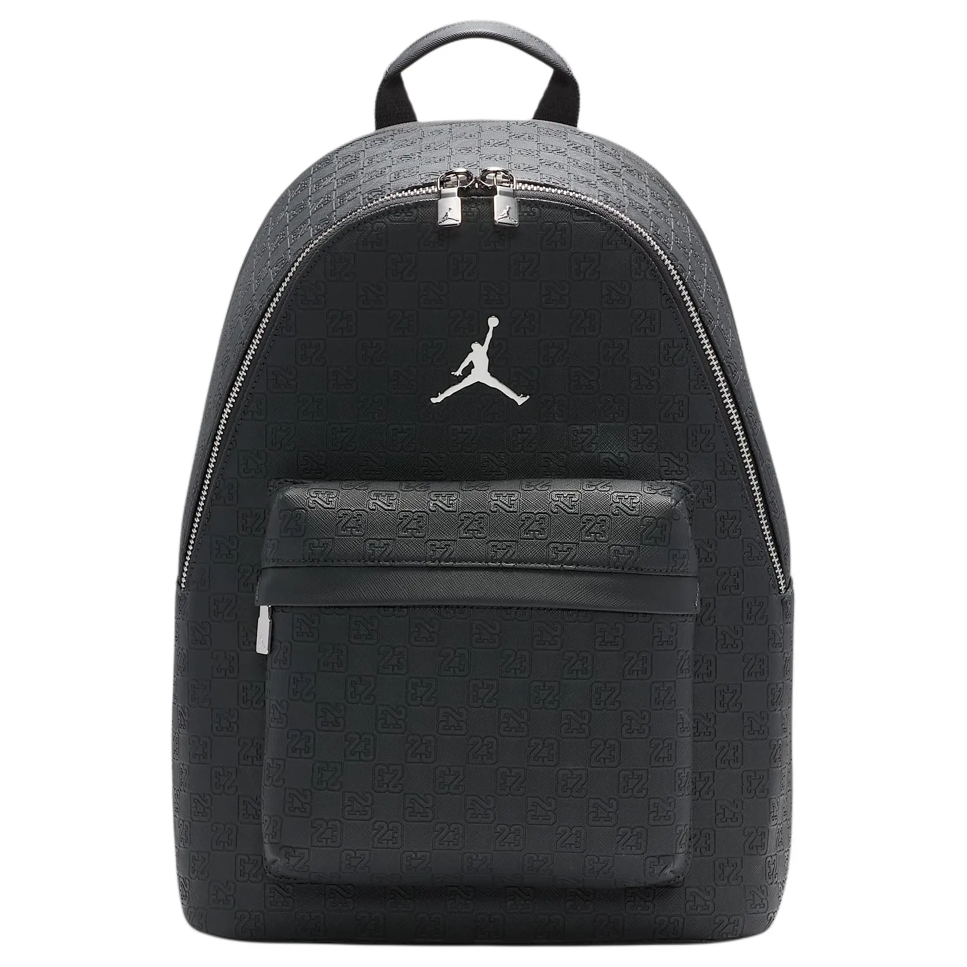 Jordan Monogram Large-Capacity Polyurethane Shoulder Backpack, Unisex Couple Style, Black