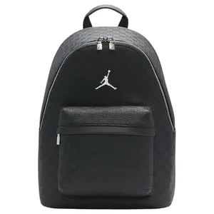 Jordan Monogram Large-Capacity Polyurethane Backpack. Unisex Couple Style. Black.