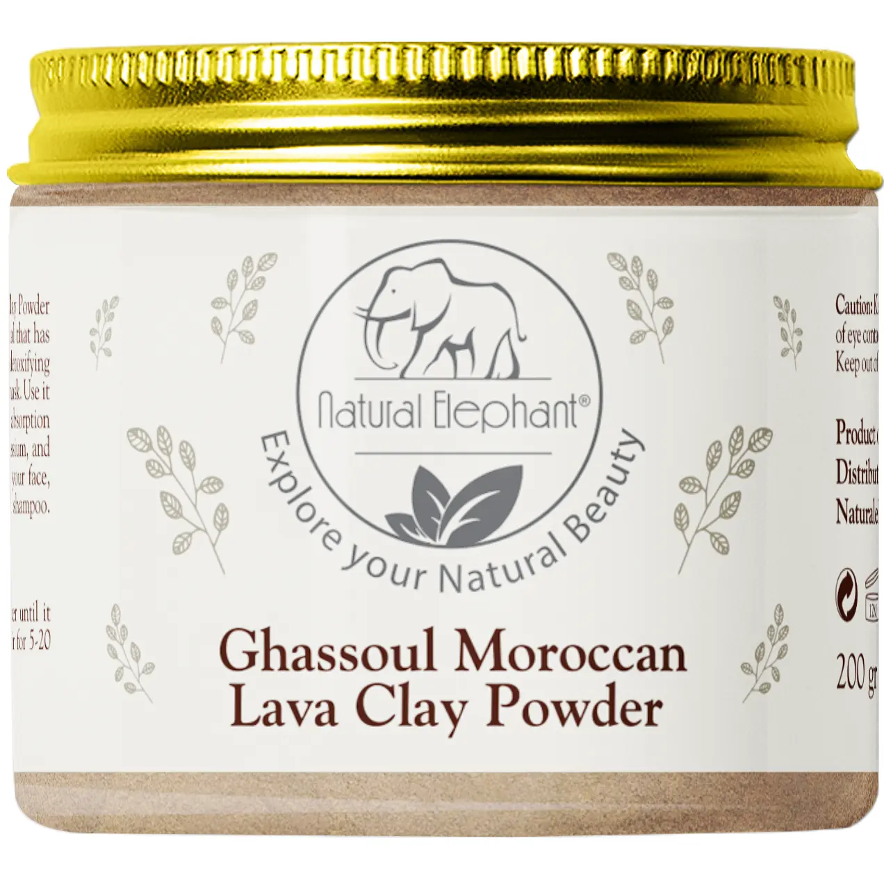 Natural Elephant Ghassoul Moroccan Lava Clay Mask Powder for Skin Repair and Cleansing