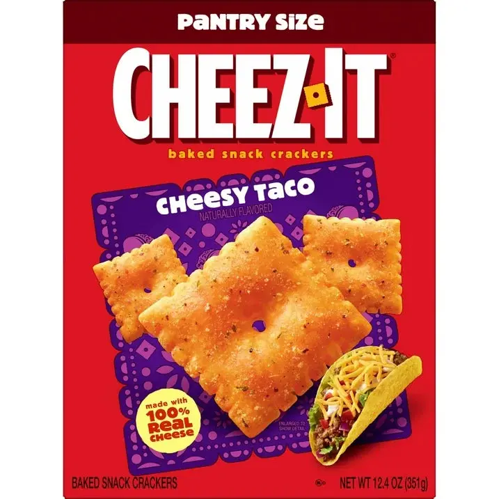 Cheez-It Cheesy Taco Baked Snack Crackers, Lunch Snacks, 12.4 oz Cheez-It Cheesy Taco Baked Snack Crackers, Lunch Snacks, 12.4 oz
