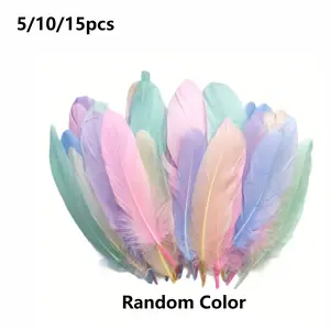 5/10/15pcs Multicolor Artificial Feathers, Premium Colorful Feathers for Dreamcatchers, Clothing Accessories, DIY Crafts, Wedding Decorations