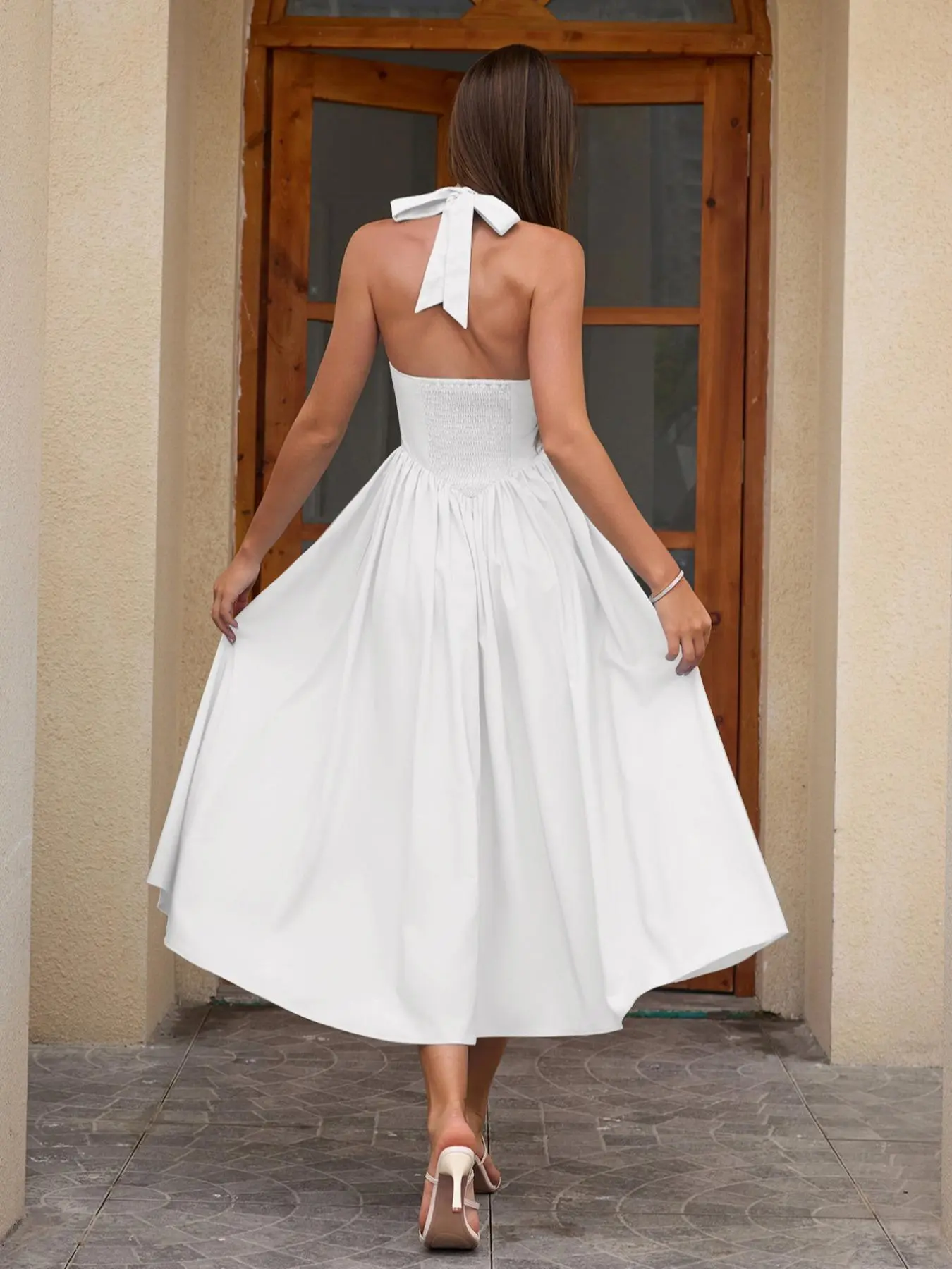 Women's Elegant Minimalist A-Line Sleeveless Dress with Pockets, Lady Slim-Fitting Casual Long Gown, Plain Design for Daily Wear, Stylish Backless Neckline, Everyday Womenswear - TikTok Shop Women's Elegant Minimalist A-Line Sleeveless Dress with Pockets, Lady Slim-Fitting Casual Long Gown, Plain Design for Daily Wear, Stylish Backless Neckline, Everyday Womenswear - TikTok Shop