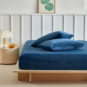 Soft Polar Fleece Bed Sheet Set, King Queen Size, Wrinkle Resistant, Includes 1 Flat Sheet & 2 Pillowcases, Soft Bedding Sheet