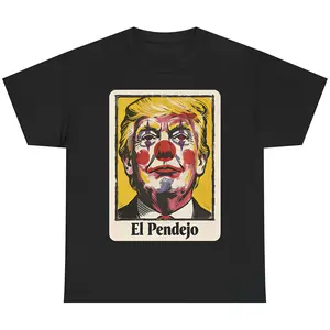 Viral Political Shirt El Pendejo clown portrait Tee| Political satirical art