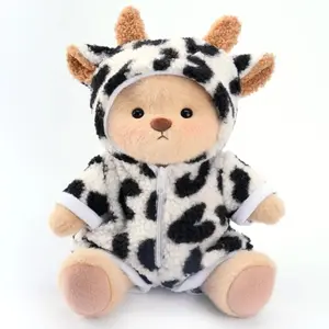 Getahug Cute Cow Bear | Handmade Jointed Teddy Bear, Cute Cow Bear Stuffed Animal,Summervibes,Soft Fluffy Stuffed Animal Gift for Collectors Birthday & Christmas Day Interactive Realistic Bunny Custom Soft Cuddly Gift