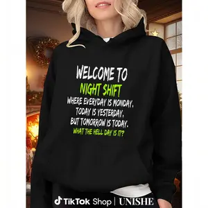 Funny Casual Hoodie for Night Shift – Long Sleeve 100% Midnight Workers Design