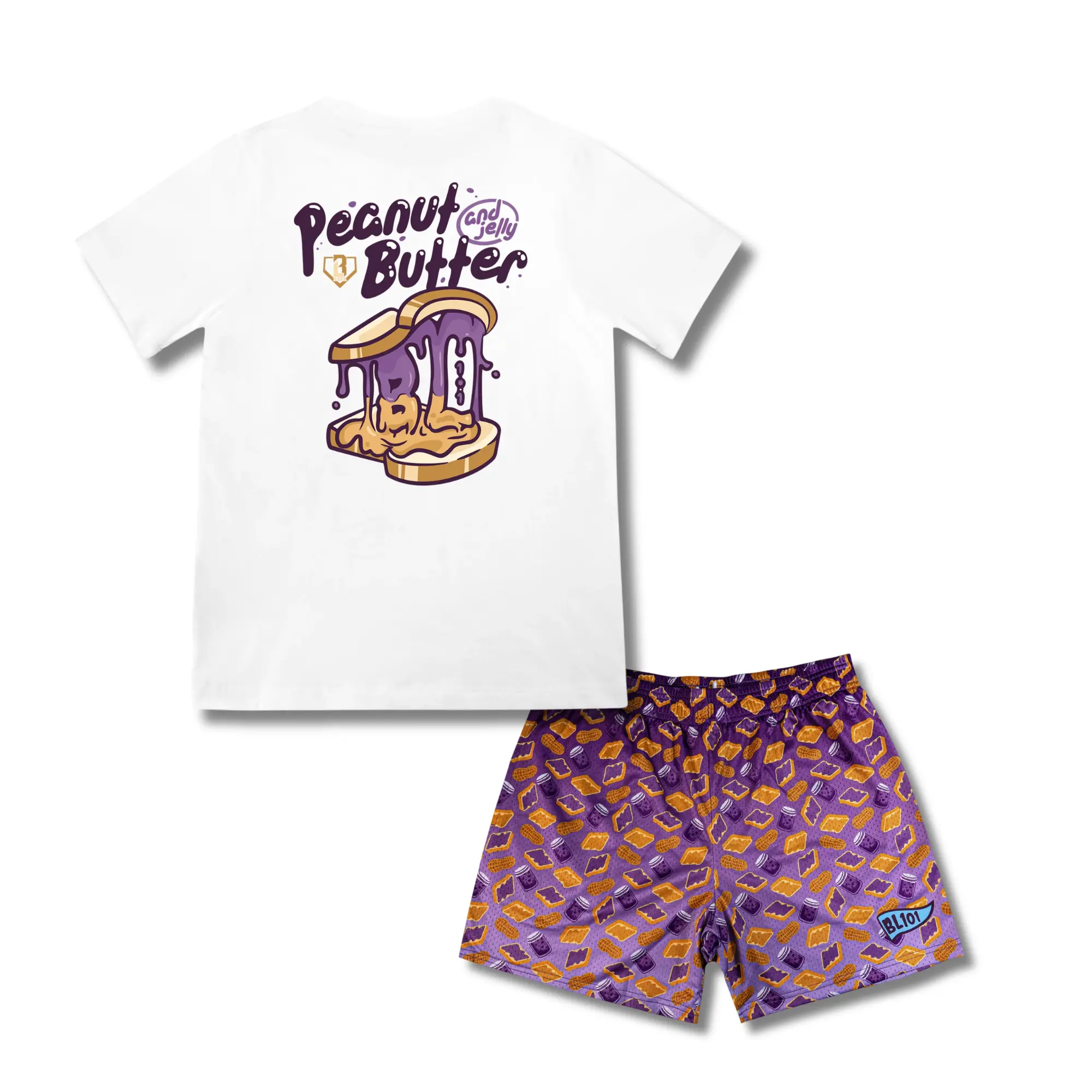 Baseball Lifestyle 101 Batters And Bread Set | Youth & Adult Tee & Mesh Shorts