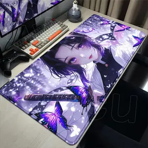 Demon Slayer Kochou Shinobu & Kanroji Mitsuri Anime Mouse Pad, 80×30cm HD Print, Non-Slip Lock Edge Rubber Large Gaming Desk Mat for PC