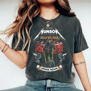 Eddie Rock Tour Retro Black Shirt, TV Series Vintage Unisex TShirt, Eddie Playing Guitar Retro Shirt