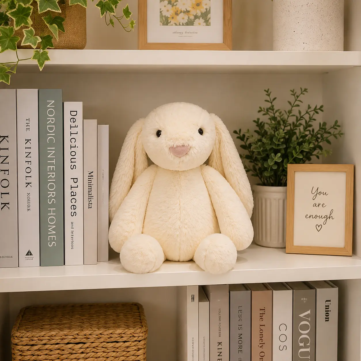 JELLYCAT Premium White Bunny Plush Toy – Cuddly Stuffed Rabbit for Baby Shower & Birthday Gifts