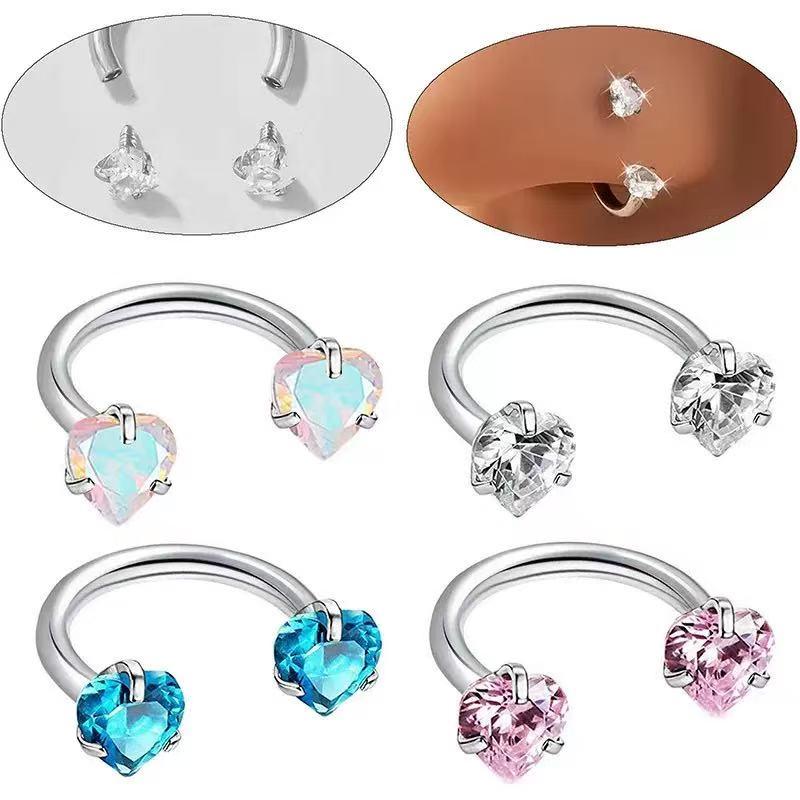 Trending Titanium 20G/18G/16G Horseshoe Nose RingInternally Threaded Titanium Septum Jewelry Hypoallergenic Horseshoe Helix Daith Tragus Cartilage Hoop Nose Lip Rings Septum Piercing Christmas Jewelry