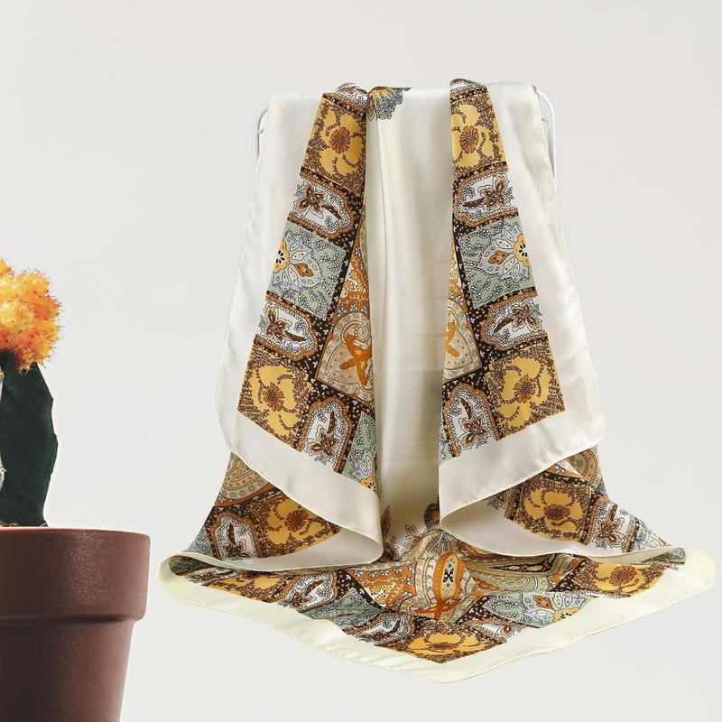 4 Pcs 27 Inch Silk Scarf for Women Hair Satin Scarf Square Silk Bandanas Large Head Scarves for Sleeping 4 Pcs 27 Inch Silk Scarf for Women Hair Satin Scarf Square Silk Bandanas Large Head Scarves for Sleeping