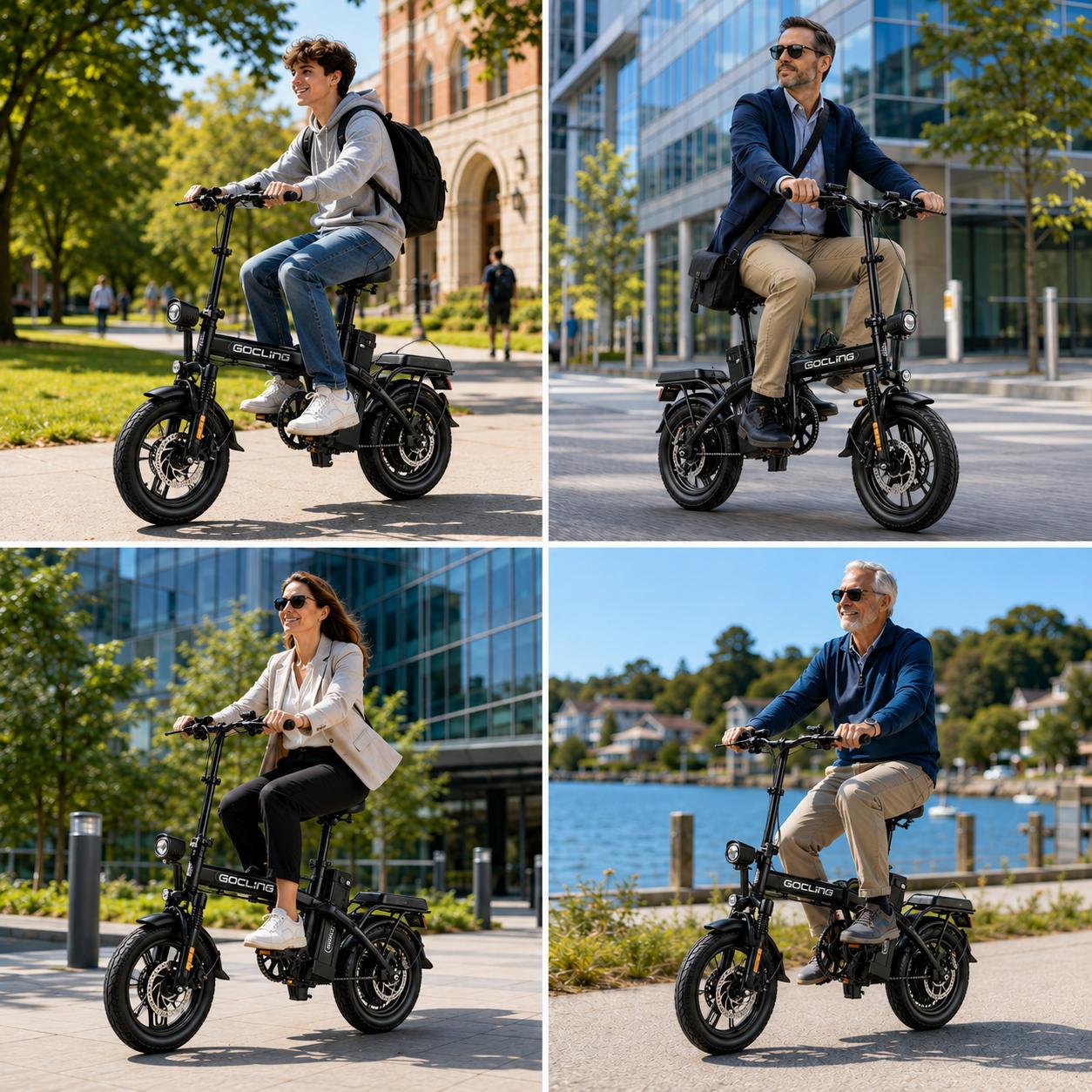Adult Fit Foldable All-Terrain Electric Bike - 1000W Motor, 19MPH Top Speed, 48V Detachable Battery, Dual Disc Brakes, Long-Lasting Seat, Compact Commuter Ebike, LED Lights, Anti-Explosion Tires, Practical for E-Biking sohochic