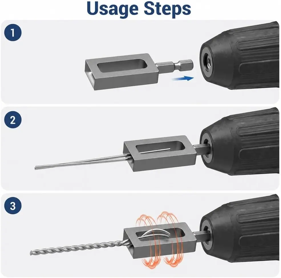 Heavy-Duty Steel Wire Twisting Tool Drill Bit Attachment, Rebar Tie Wire Twister for Construction, Fencing, Cable Bundling (Camping Essentials), Precise Twist