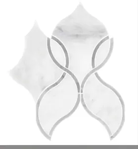 Artistic Oriental White and Grey Waterfall Backsplash Mosaics Floor and Wall Tiles (8x9 inch) DP5980