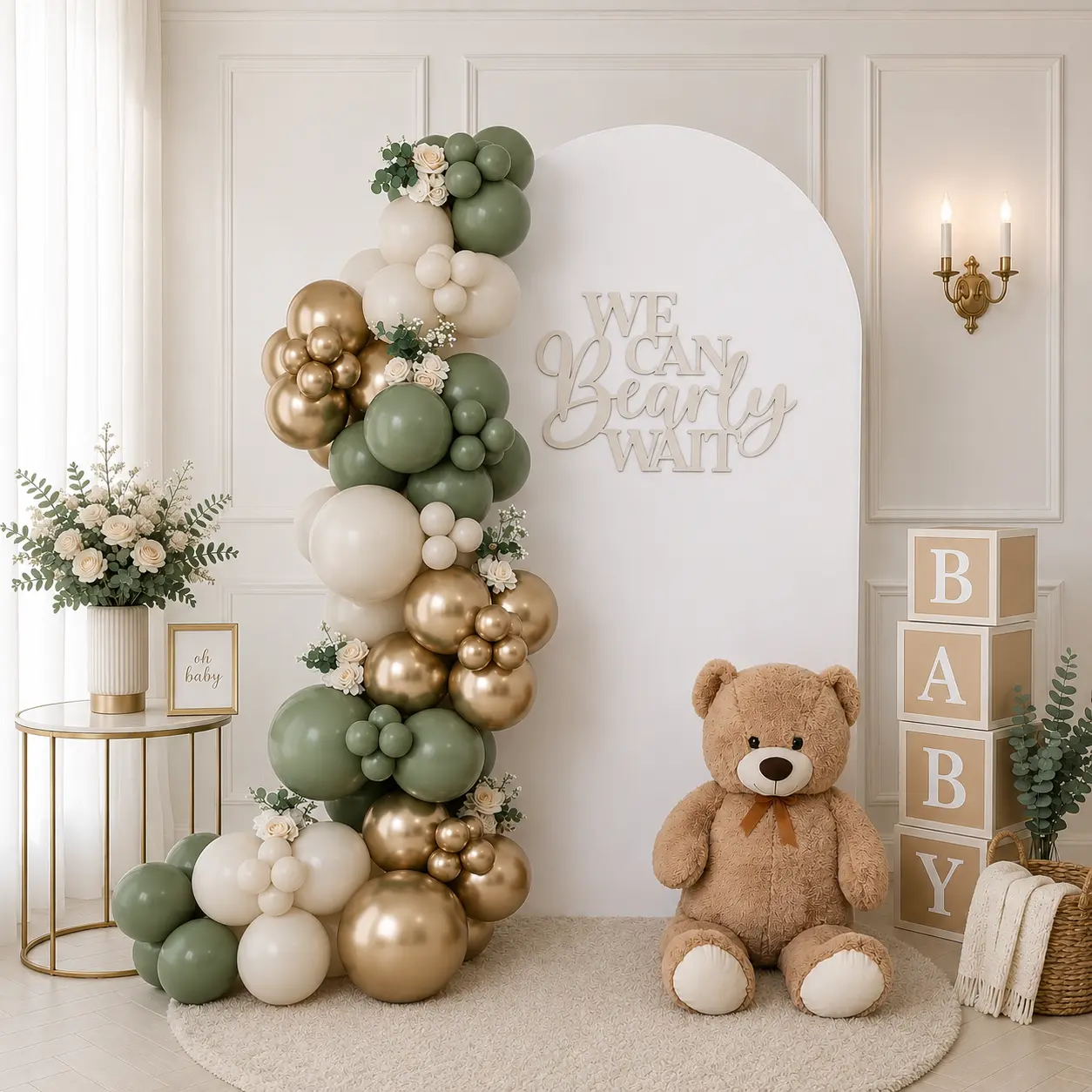 Golden Olive Garden Balloon Garland 3-in-1 Kit