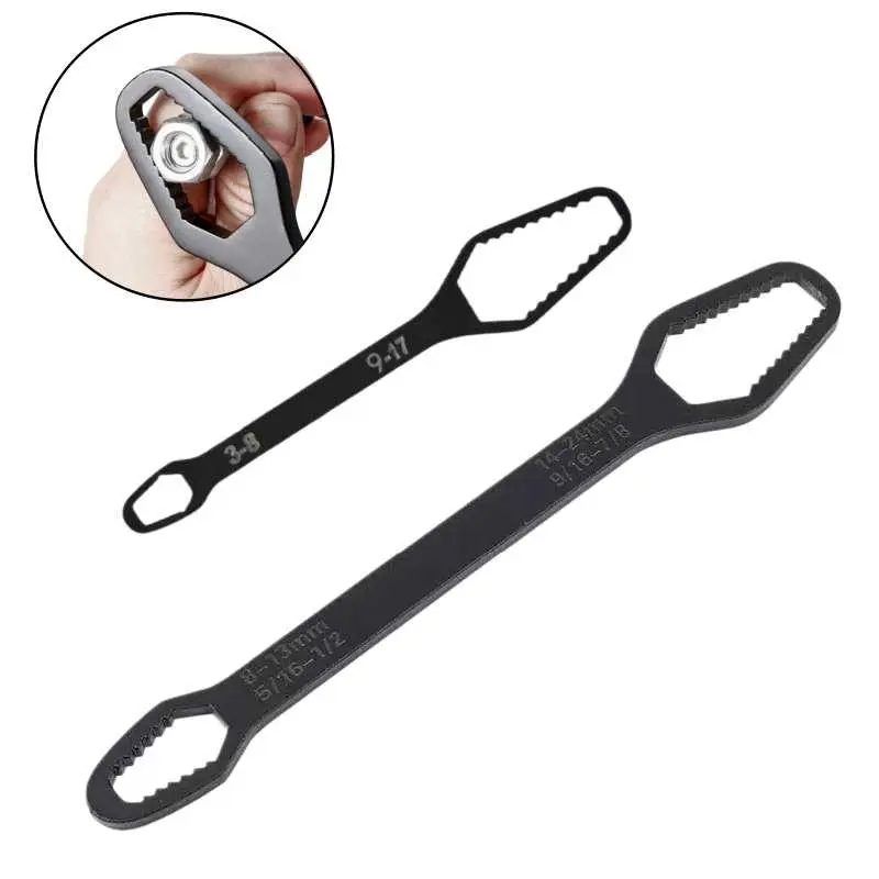 Multi-Function Self-Adjusting Double-Ended Wrench Set, Adjustable Wrench, Universal Flexible Box End Spanner with Quick Grip Design for Auto Repair, Bicycle Maintenance, Home DIY & Mechanical Work, Multifunctional Wrench Set
