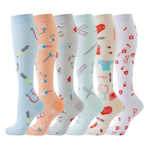 6 Pairs Calf Compression Socks for Women & Men – Cancel Basic Socks Forever, Obsess-Worthy Patterned & Dots Design, Snatched Calf Fit, Cloud-Breathable Dryness, That Girl Energy for Work, Travel & Every Single Day Pastel Flower