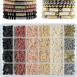 Bracelet Making Kit Friendship Golden Clay Beads Jewelry&Bracelet Making Kit Charm Bracelet Maker Set with Letter Beaded Kit Birthday Gift, Car Interior Accessories