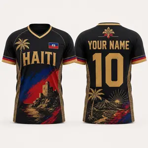 [Custom Name & Number] Personalized Haiti Soccer Jersey for Men & Women – Custom Haiti Football Jersey with Name & Number, Haitian Fan Shirt, Unisex Sports Apparel, Game Day Gift