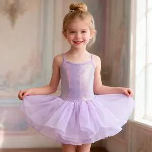 Girls Red Sequin Ballet Tutu Dress - Sparkly Tulle Dance Recital Outfit for Toddler Kids